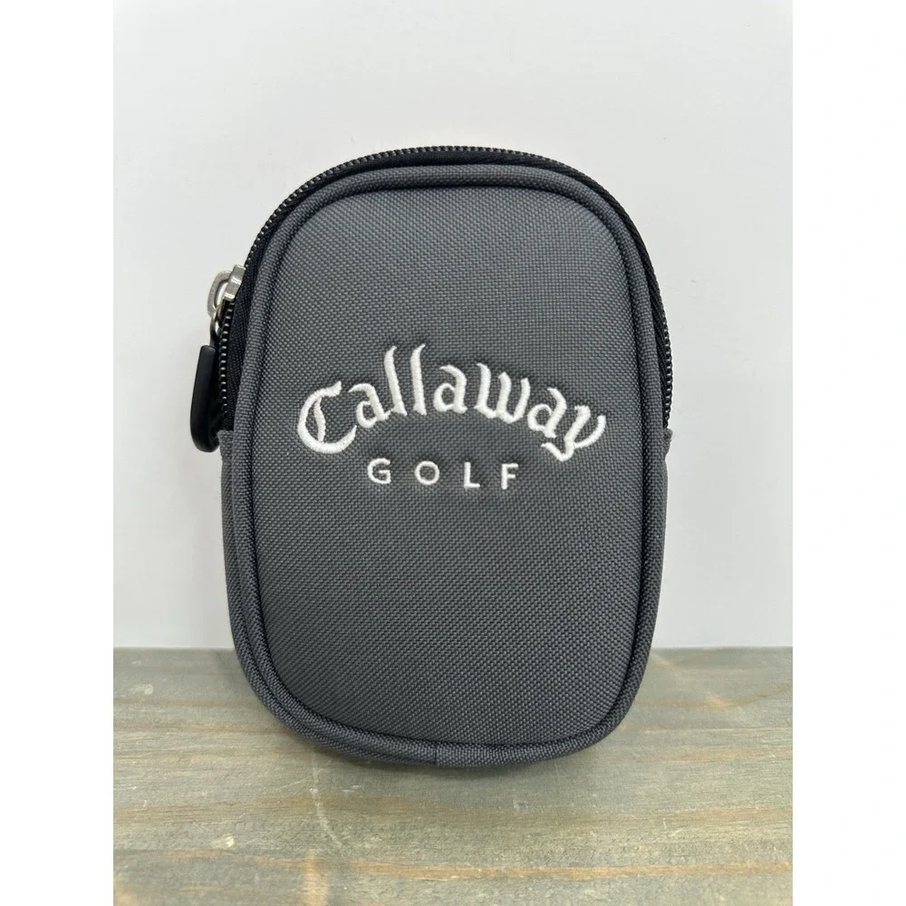Callaway Golf Range Finder Case Soft Pouch Gray Orange Zippered Logo Excellent